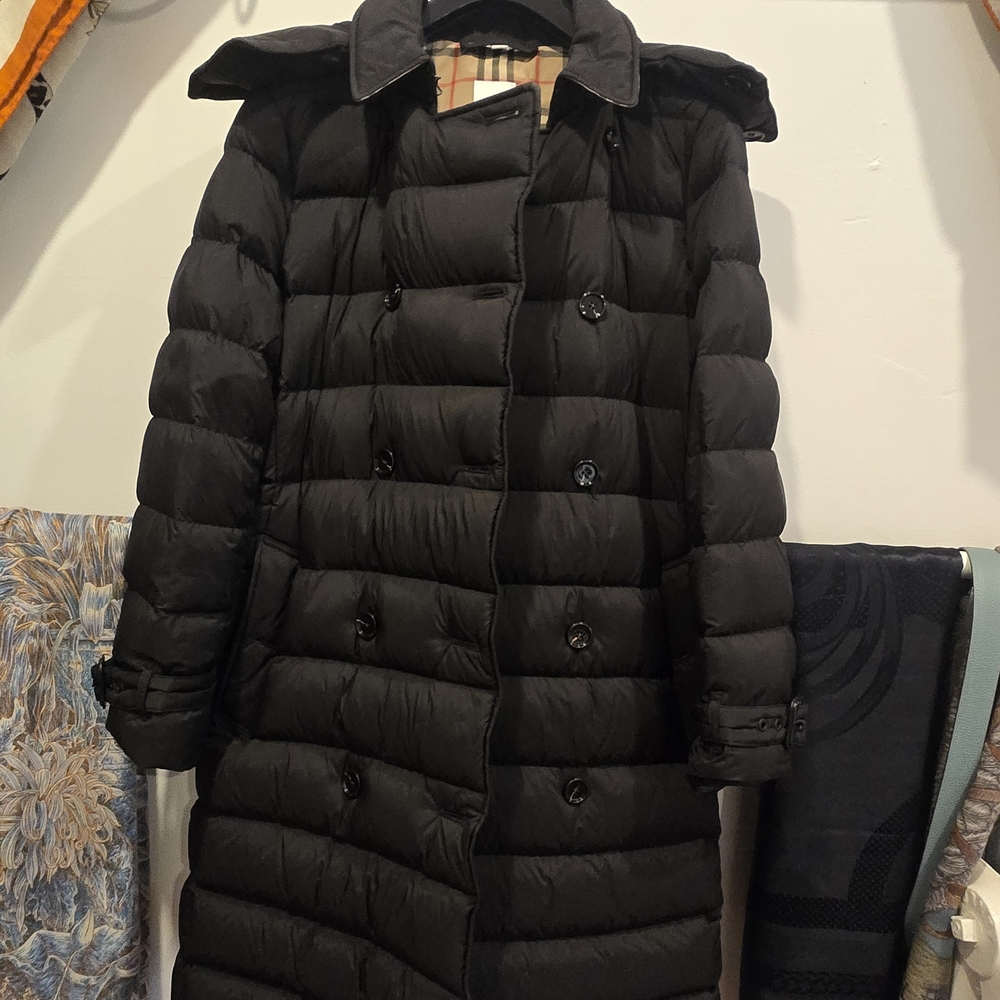 Burberry Black Double-Breasted Puffer Coat